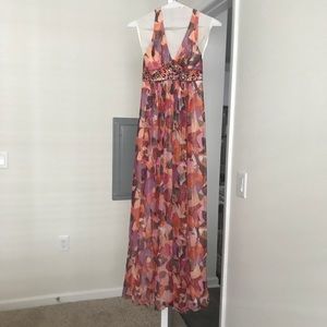 Bcbg jeweled halter gown